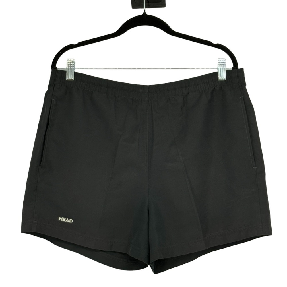 *Men’s Vintage Head Size Medium/Large Black Nylon/Polyester Shorts w Pockets